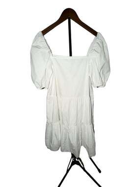H&M Women's White Puff Sleeve Tiered Mini Dress- Small